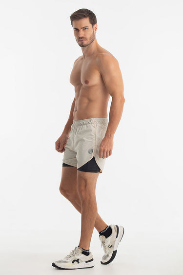 Shorts 2 em 1 PocketPace Masculino – Areia - Hoad