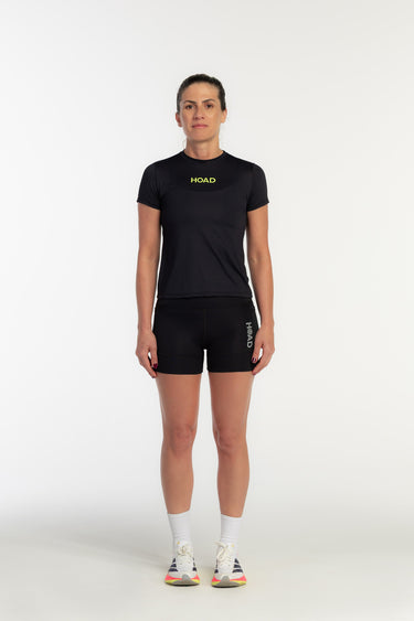 Camiseta TechSpeed Preto - Verde Flúor Unissex - Hoad