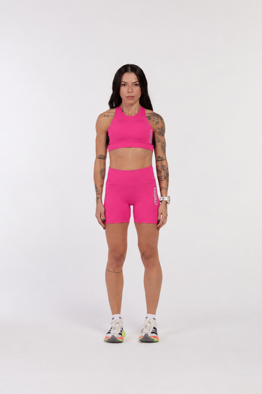 Top Endurance C/ Regulador e Shorts 360 Perform Rosa Essenza, vista frontal - Hoad