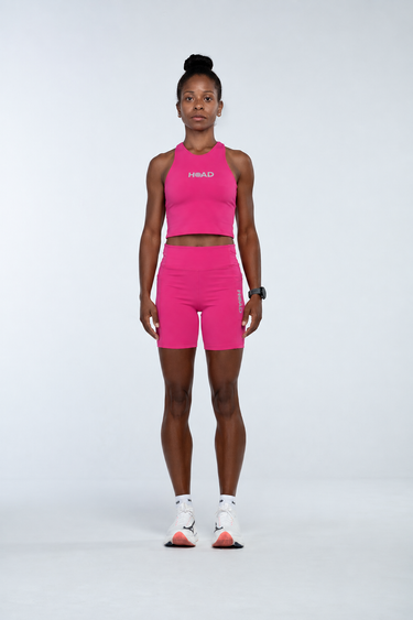 Shorts Rise 360 Perform Rosa Essenza, vista frontal - Hoad