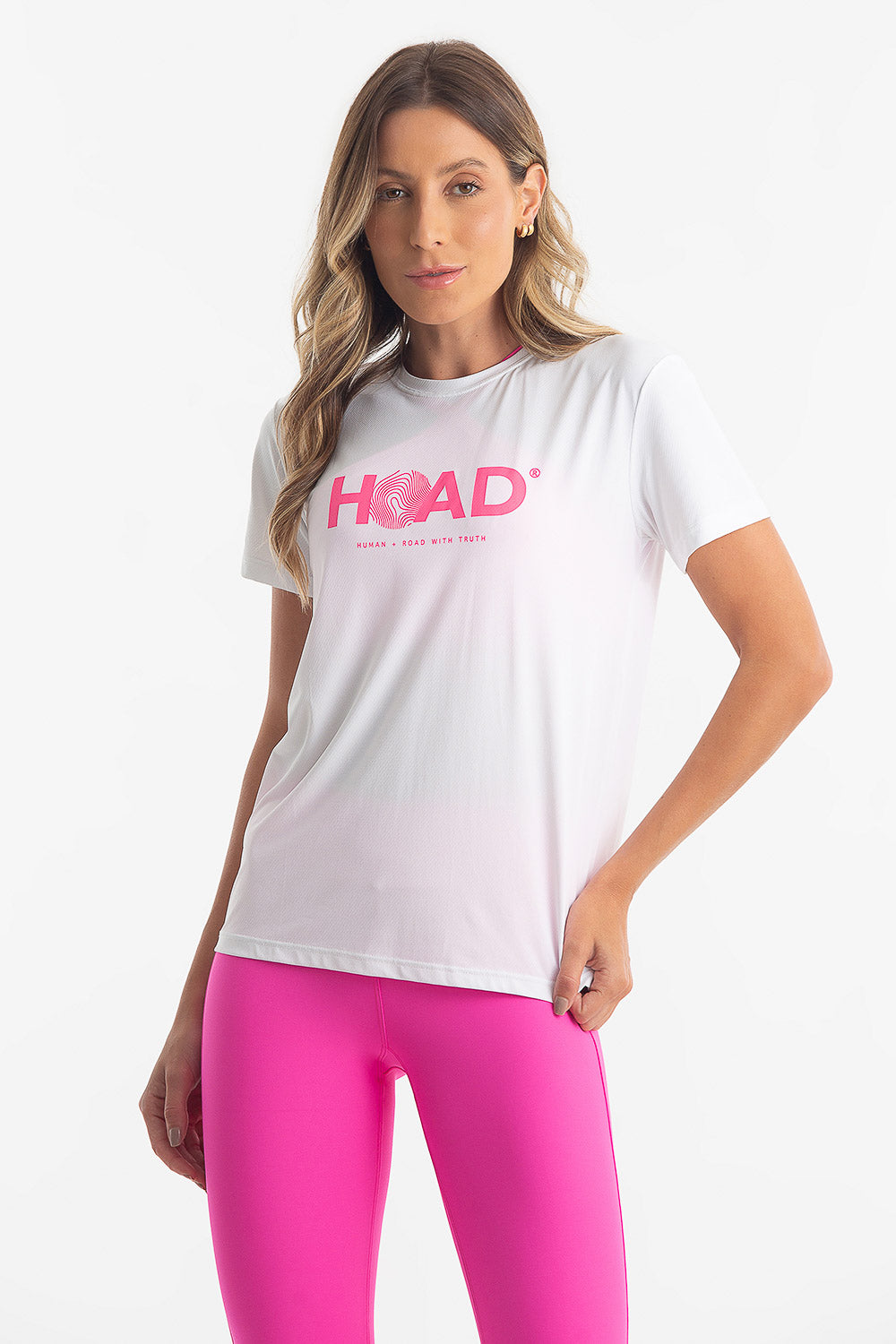 Babylook RunFlow Dry Branca – Rosa Flúor