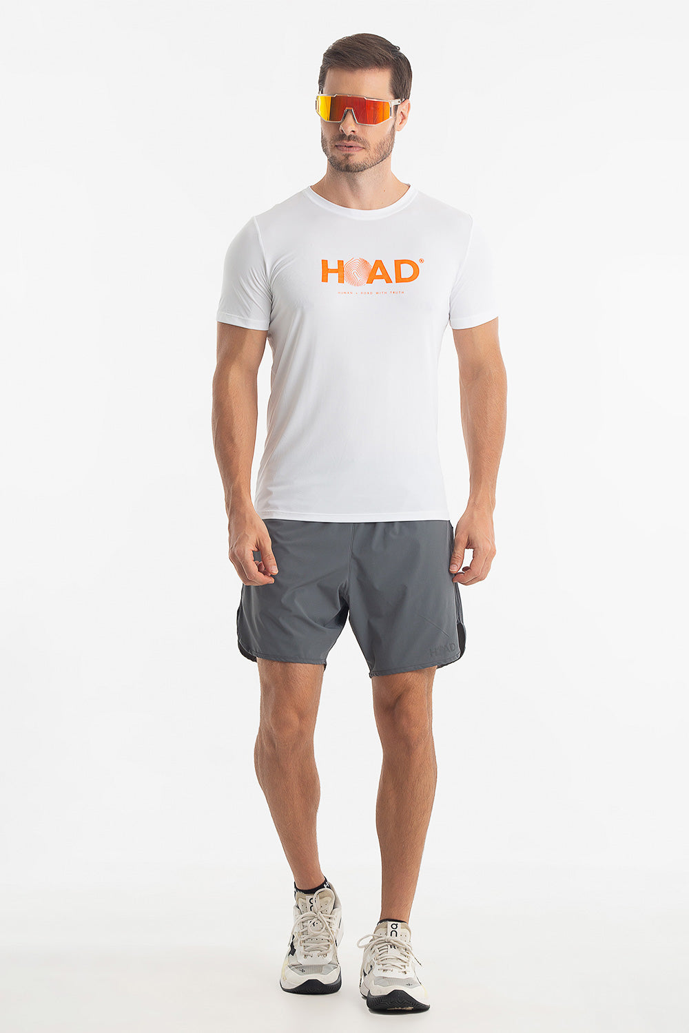Camiseta RunFlow Dry Branca – Laranja