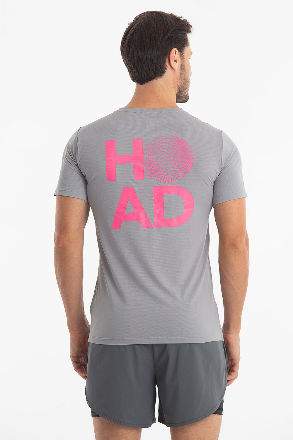 Camiseta RunFlow Dry Cinza – Rosa