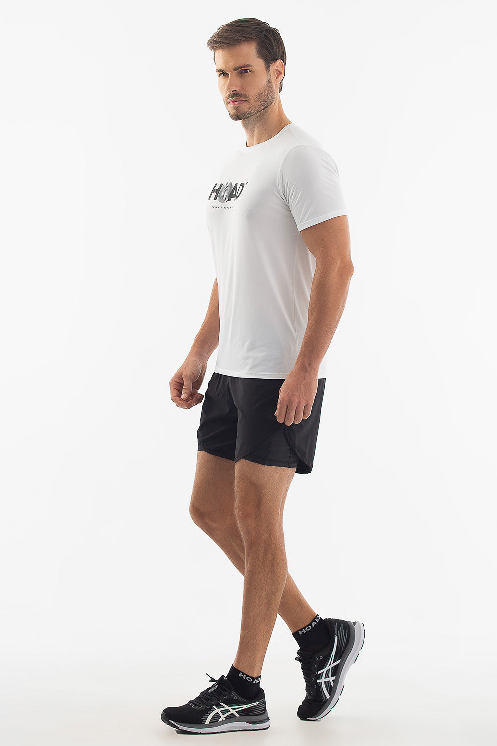 Camiseta RunFlow Dry Branca – Preta