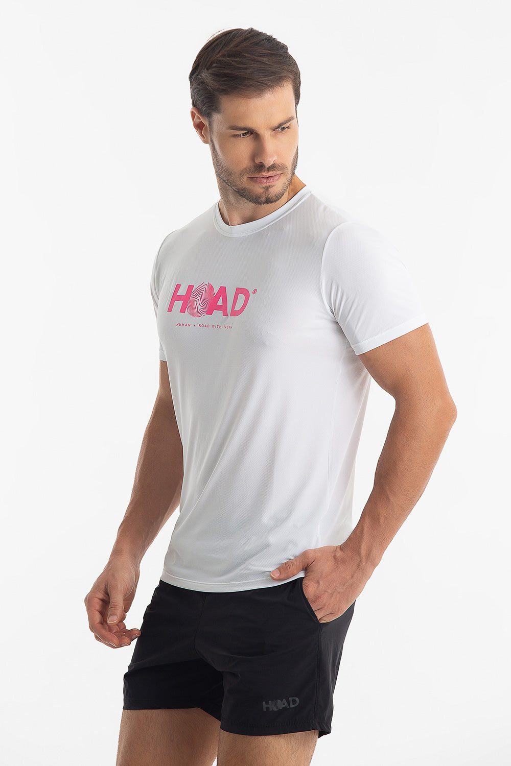 Camiseta RunFlow Dry Branca – Rosa