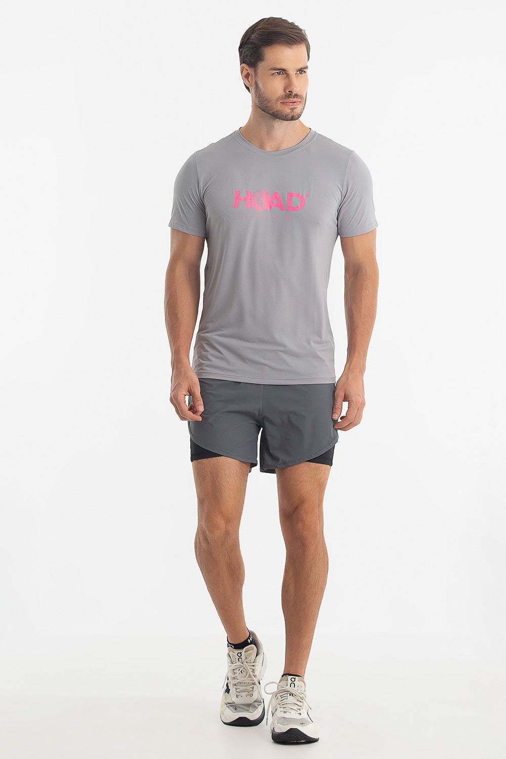 Camiseta RunFlow Dry Cinza – Rosa
