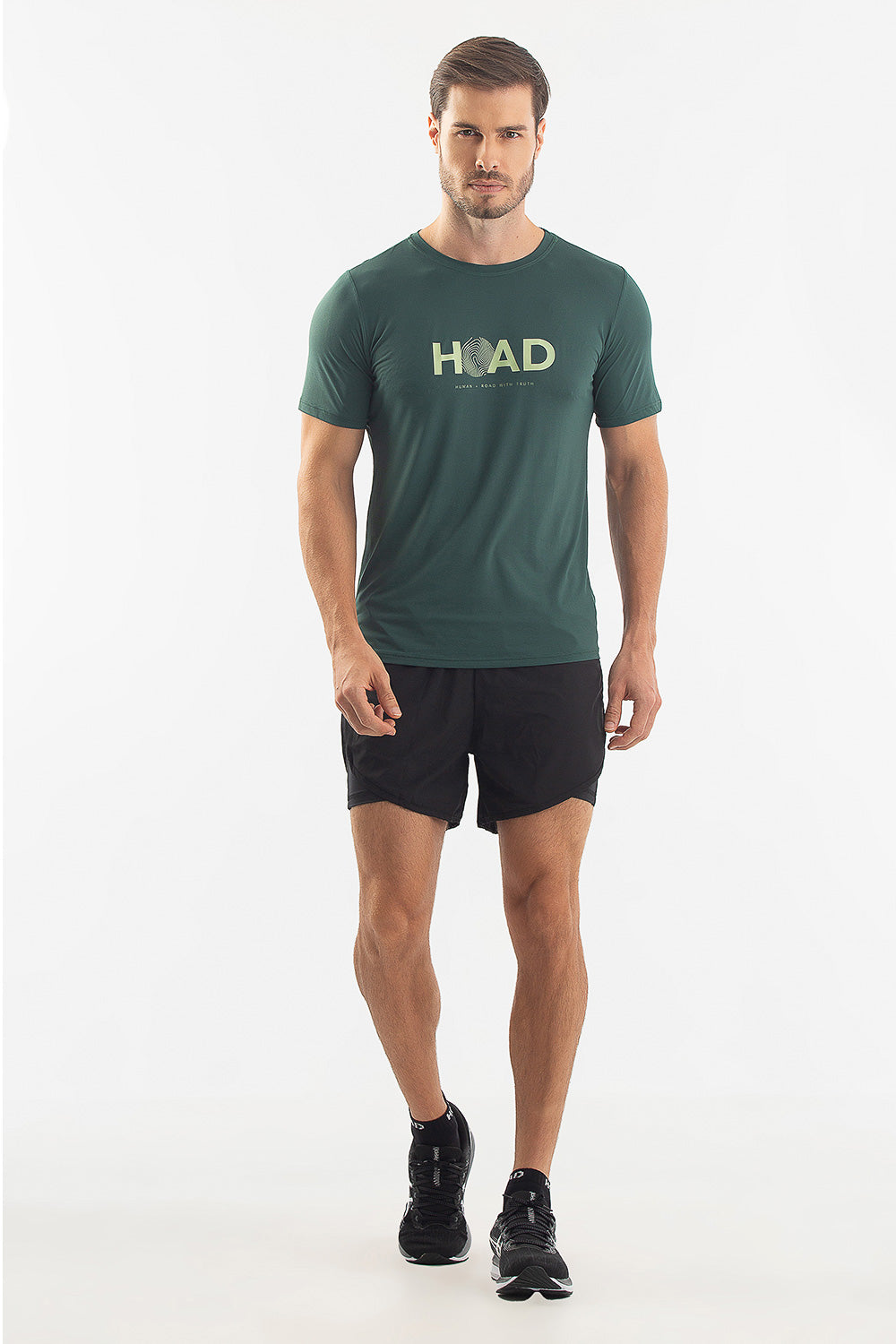 Camiseta RunFlow Dry Verde – Areia