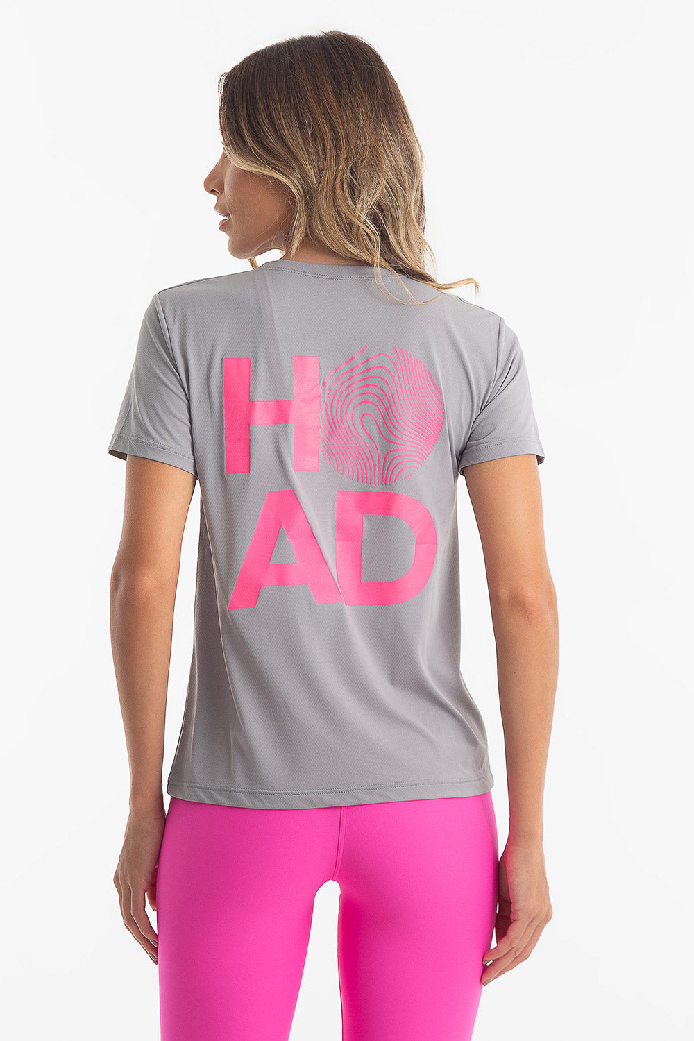 Babylook RunFlow Dry Cinza – Rosa Flúor
