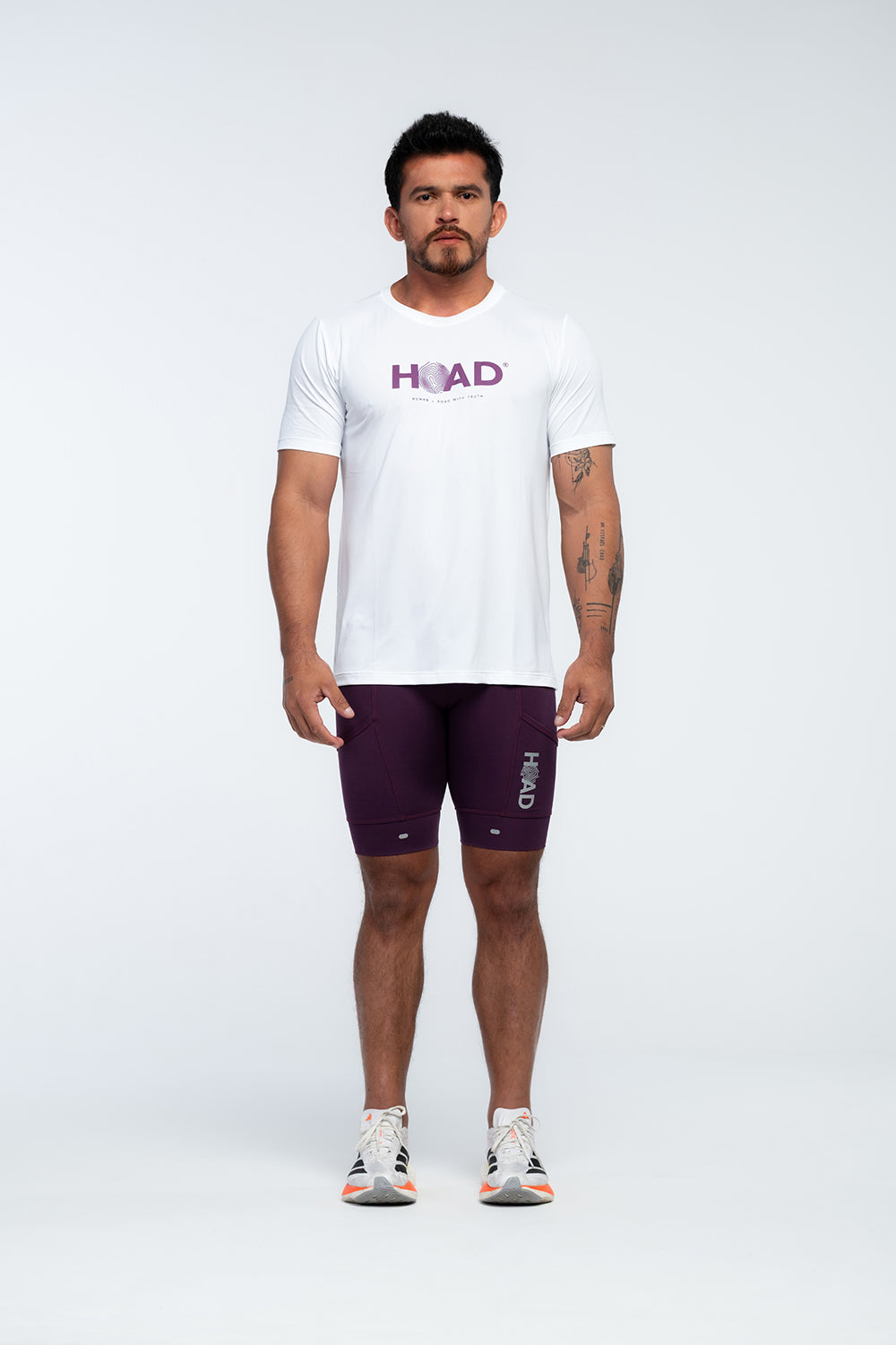 Camiseta RunFlow Dry Branca – Púrpura