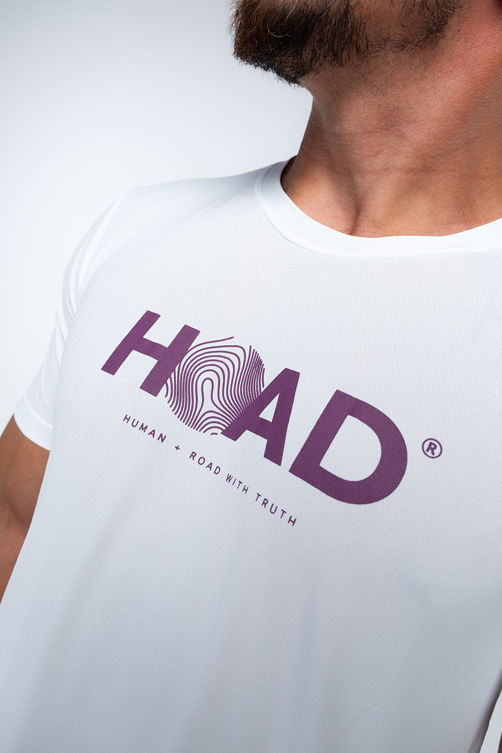 Camiseta RunFlow Dry Branca – Púrpura