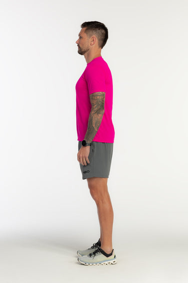 Camiseta TechSpeed Rosa - Branco Unissex - Hoad