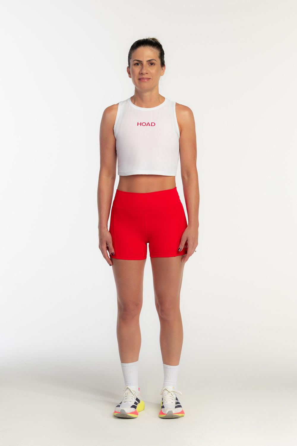 Cropped Regata TechSpeed Branco - Vermelho - Hoad