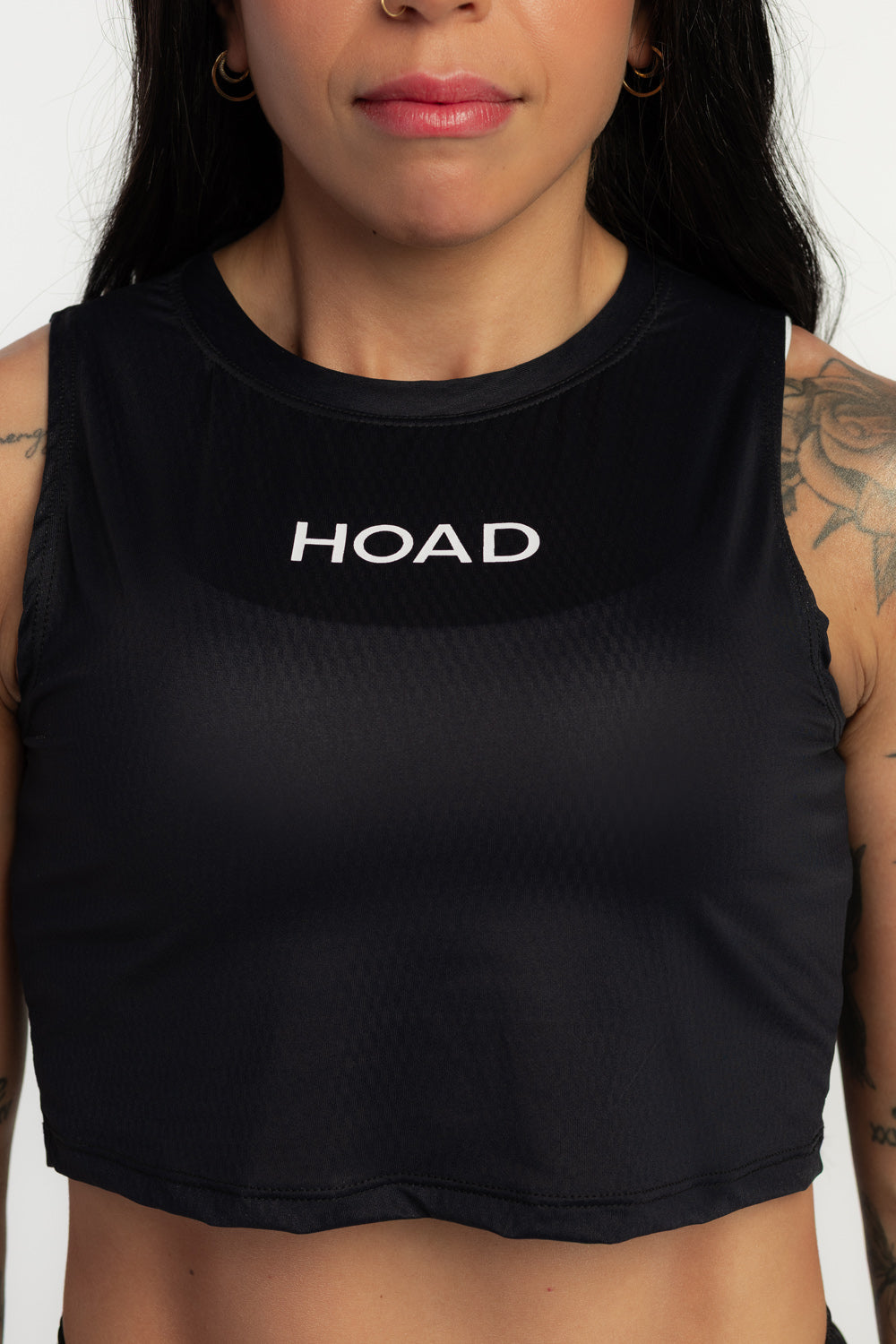 Cropped Regata Techspeed Preto - Branco - Hoad