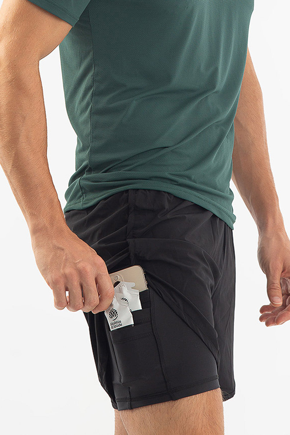 Shorts 2 em 1 PocketPace Masculino – Preta
