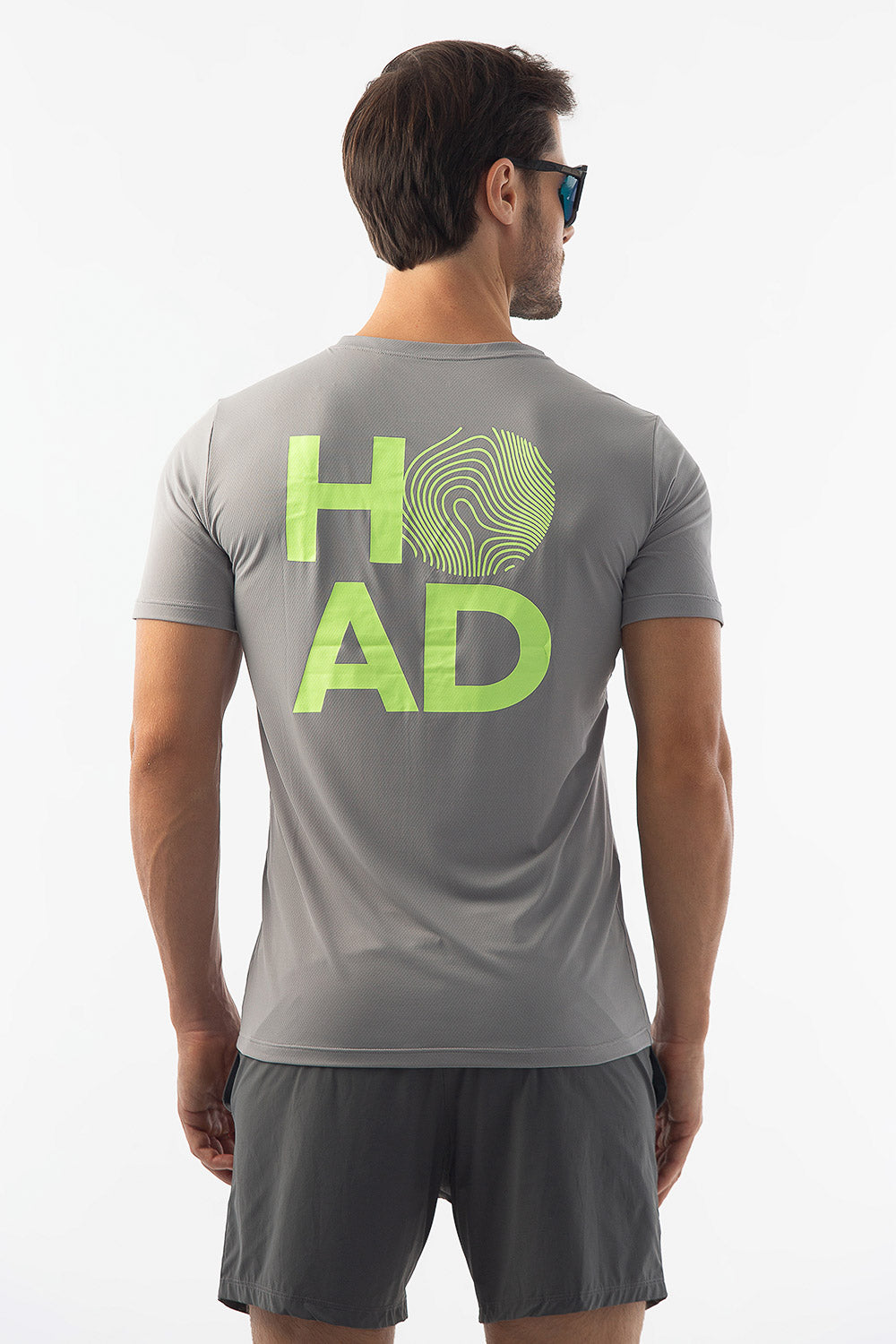 Camiseta RunFlow Dry Cinza – Verde Flúor